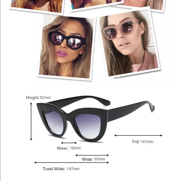 SOLD** Fashion Black Cat Eye Sunglasses - Picture 4 of 5